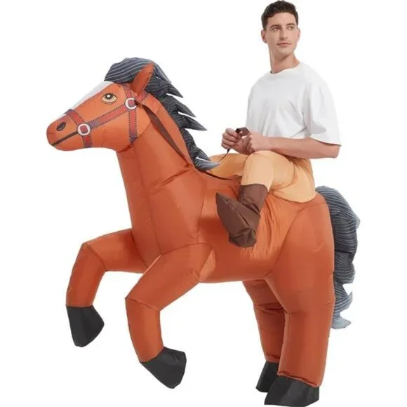 Inflatable Costume Adult,Blow Up Horse Suit,Ride On Halloween Costumes - Picture 5 of 7